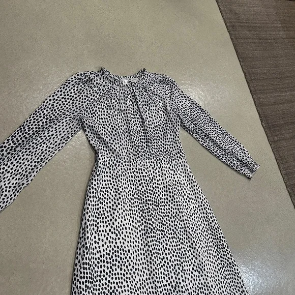 J. Crew Navy and White Polka Dot Midi Dress Size 6 - Picture 4 of 5